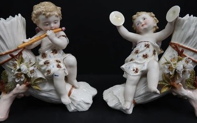 KPM Bisque Porcelain Figurines German Nymphs 1873S Antique