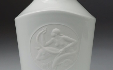 KPM - Vase - marque du sceptre bleu, 1x vase en porcelaine blanche avec médaillon...