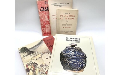LOT DE CINQ VOLUMES SUR LE MAROC: - DELACROIX. "Voyage de Delacroix au Maroc 1832 et exposition rétrospective du peintre orien...