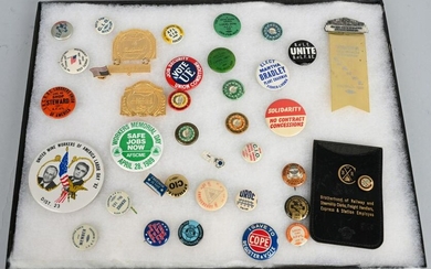 LOT OF UNION BUTTONS AND MORE