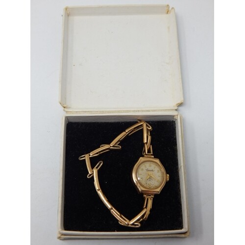 Ladies 9ct Gold wristwatch by Everite on 9ct Gold expanding ...