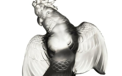Lalique Frosted Glass Crystal Cockatoo Sculpture