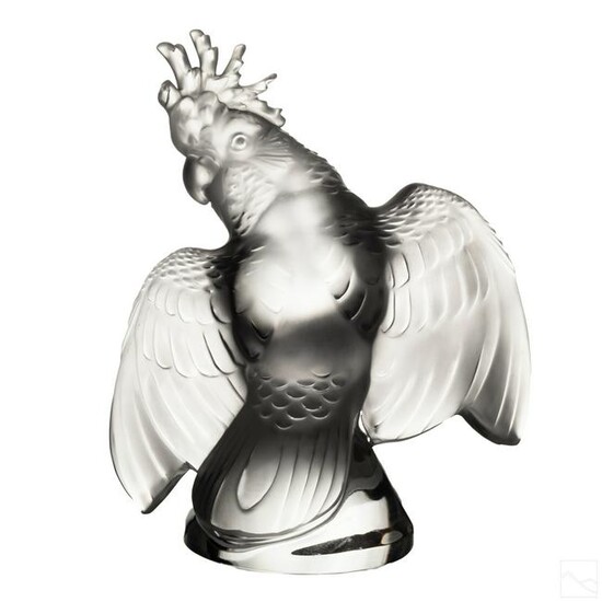 Lalique Frosted Glass Crystal Cockatoo Sculpture