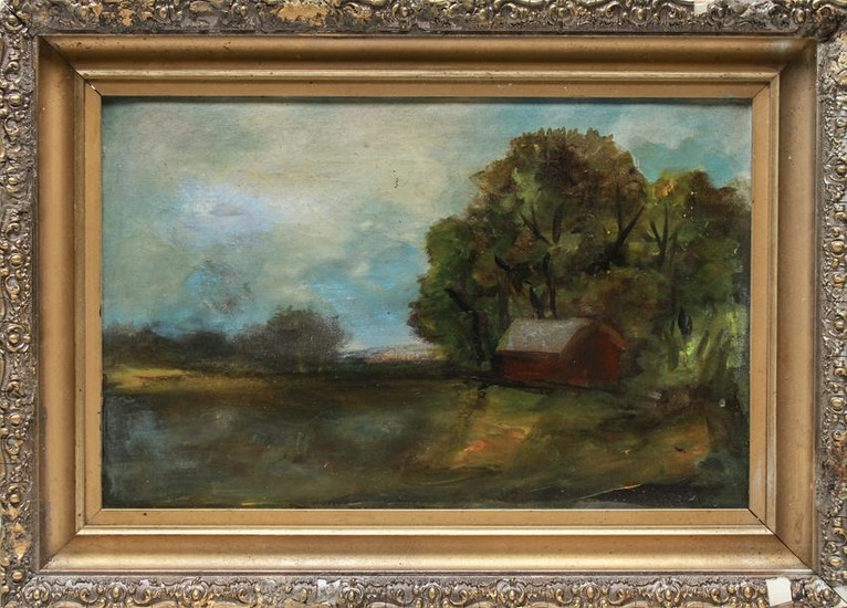 "Landscape with Barn" Oil on Canvas