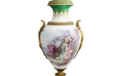 Large Antique Sevres Porcelain Urn