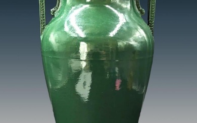Large Vintage Robinson Ransbottom Arts & Crafts Stoneware/Art Pottery Floor Vase From Ohio