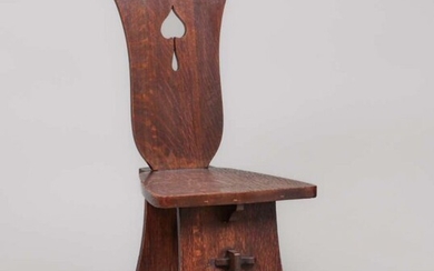 Limbert Spade Cutout Hall Chair c1910