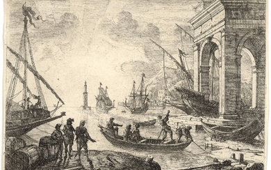 Lorrain, Claude (1600-1682). Le Port de mer au fanal (Harbour...