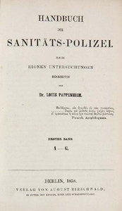 Louis Pappenheim Sammlung von Polizei Medizin Werk…
