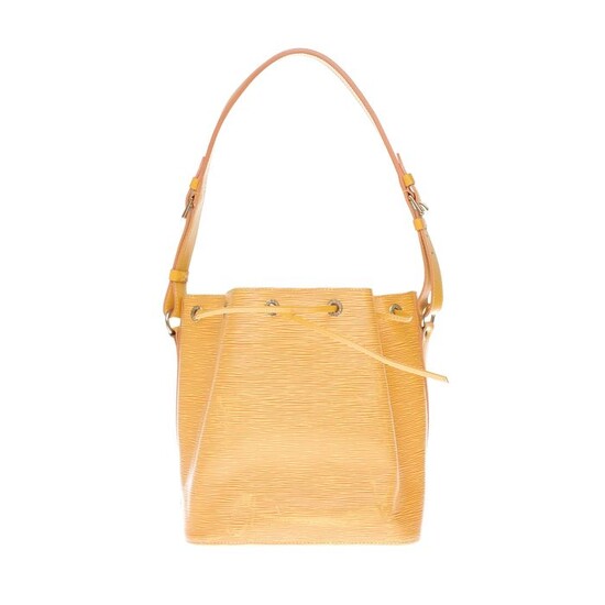 Louis Vuitton - Sac à main Louis Vuitton petit Noé en cuir épi jaune bouton d'or Handbag