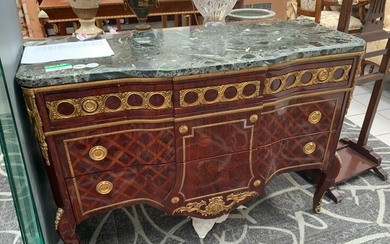 Louis XVI Style Marble Top Chest