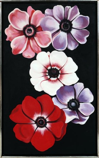 Lowell Blair Nesbitt, Five Anemones, Oil Painting