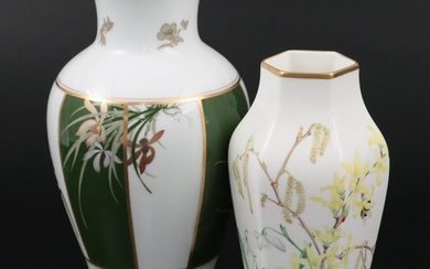 Ltd. Ed. Wedgwood "Surrey Springtime" Bone China Vase and Other Vase with COAs