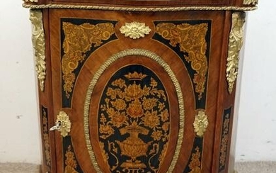 MARBLE TOP INLAID ITALIAN CABINET