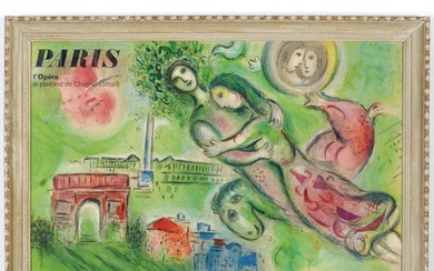 MARC CHAGALL, original vintage travel poster, Paris Opera Le...
