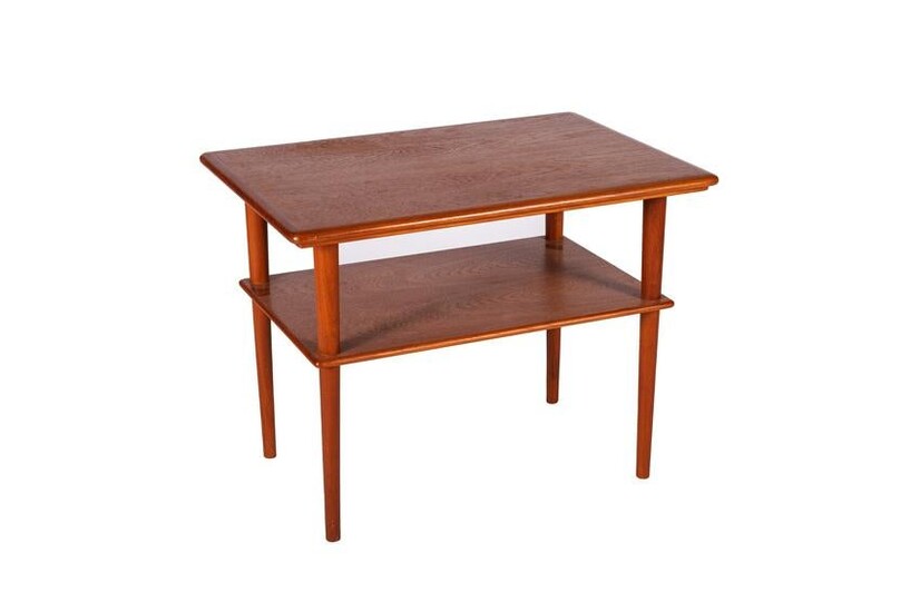 MCM TEAK TWO-TIERED END TABLE
