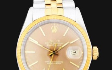 MENS TWO TONE ROLEX DATEJUST IN STEEL & 18K GOLD