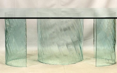 MODERNIST STYLE, GLASS DINING TABLE