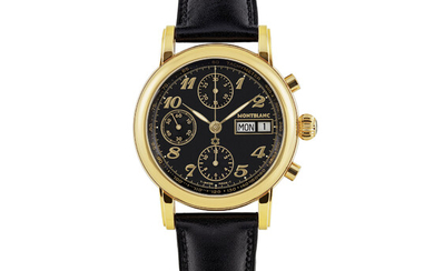 MONTBLANC, GOLD-PLATED MEISTERSTÜCK, CHRONOGRAPH WITH DAY AND DATE