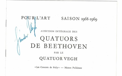 MUSIC - VEGH Sandor (1912 - 1997) - Printed concert program signed