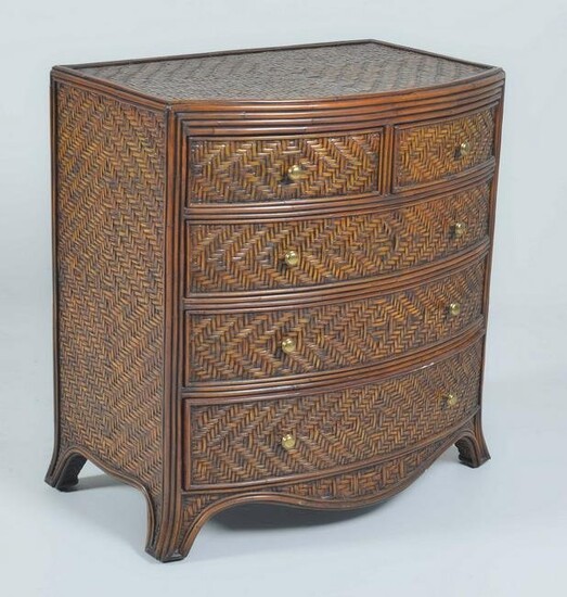 Maitland Smith woven reed chest of drawers