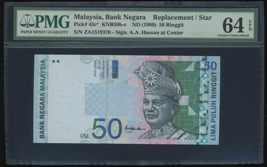 Malaysia, 50 ringgit, ND(1999), replacement, serial number ZA1519370, (Pick 43c*)