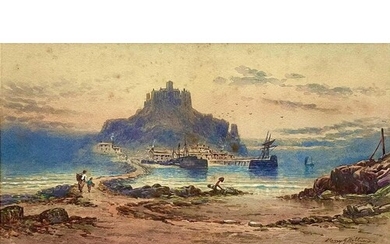 Mary J WILLIAMS St Michael's Mount Watercolour, Signed and d...