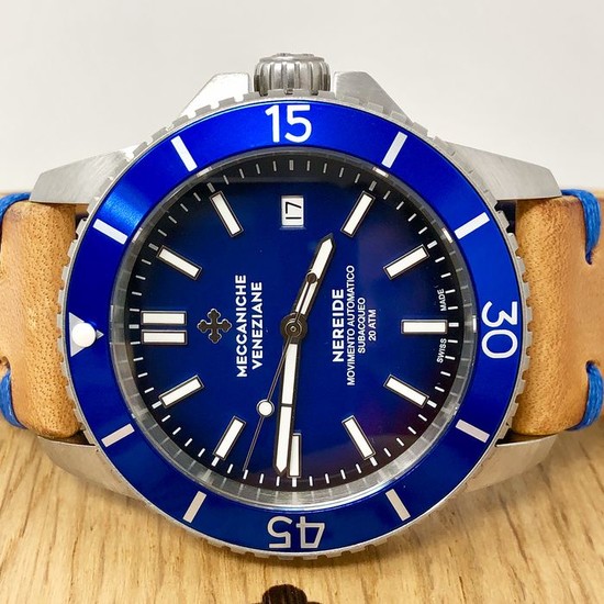 Meccaniche Veneziane - Automatic Diver Watch Nereide 3.0 Cobalto Blue EXTRA Rubber Strap - 1202001 - Men - BRAND NEW