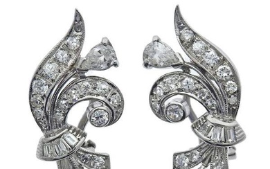 Midcentury 14k Gold Diamond Earrings
