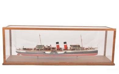 Model of a paddle steamer 'Jeanie Deans' by J G Wood, circa 1990s