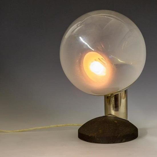 Modern Italian Space Age Chrome Glass Globe Lamp