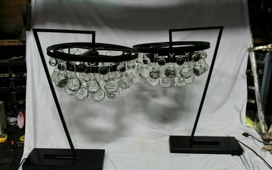 Modern Style Glass Crystal Tear Drop Lamp. Black Style