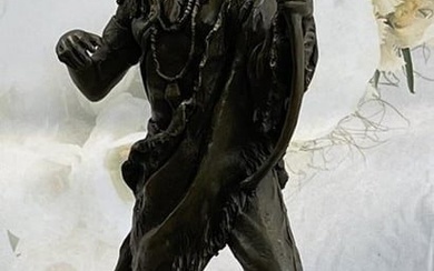 Mohican Native American Warrior Chief Bronze Sculpture