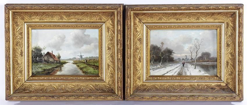 Monogram HG, Dutch landscape, panel 22x33 cm and