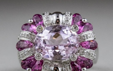 Morganite, Pink Sapphire and Diamond Ring *