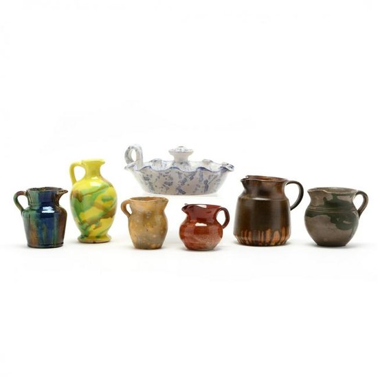 NC Pottery Grouping of Seven