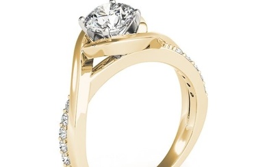 Natural 1.42 CTW Diamond Engagement Ring SET 18K Yellow Gold