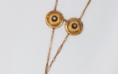 Necklace " Négligé " in yellow gold, adorned...