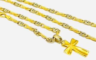 Necklace with pendant White gold, Yellow gold