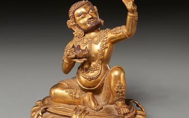 Nice Sino-Tibetan figure of Mahasiddha Virupa