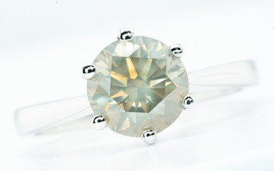 **No Reserve** - 18 kt. White gold - Ring - 2.08 ct Diamond - Natural Fancy Light Grayish Brown I1