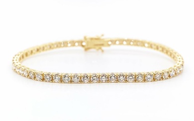 No Reserve Price - 4.36 tcw - 18 kt. Yellow gold - Bracelet Diamond