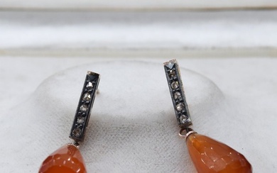 No Reserve Price - Earrings - 14 kt. Rose gold, Silver