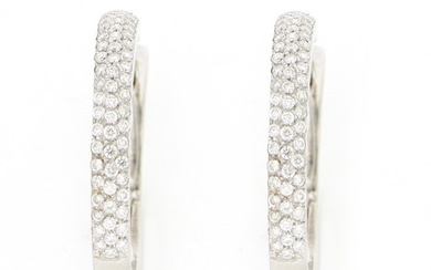 No Reserve Price - Earrings White gold, New Diamond (Natural)