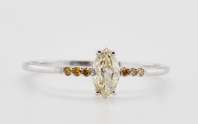 No Reserve Price - Ring White gold Diamond (Natural)