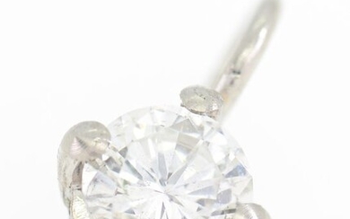 No reserve price - 18 kt. White gold - Pendant - 0.46 ct Diamond