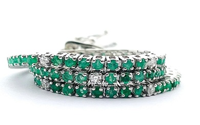No reserve price Bracelet - White gold Emerald - Diamond