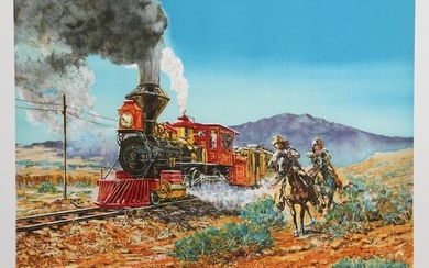 Noel Daggett, Race to the Station, Lithograph