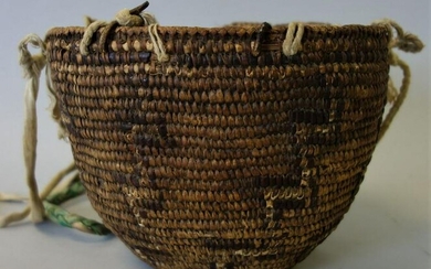 Northwest Coast Woven Basket w/ Motif