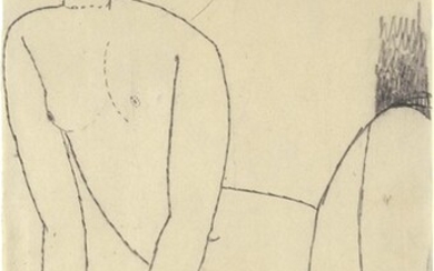 Nu accroupi (Nudo seduto con le mani al suolo), 1910-11, Amedeo Modigliani (Livorno 1884 - Parigi 1920)